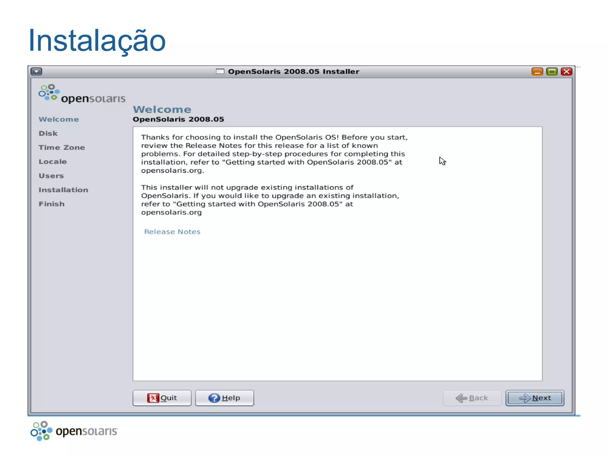 OpenSolaris no Virtual box