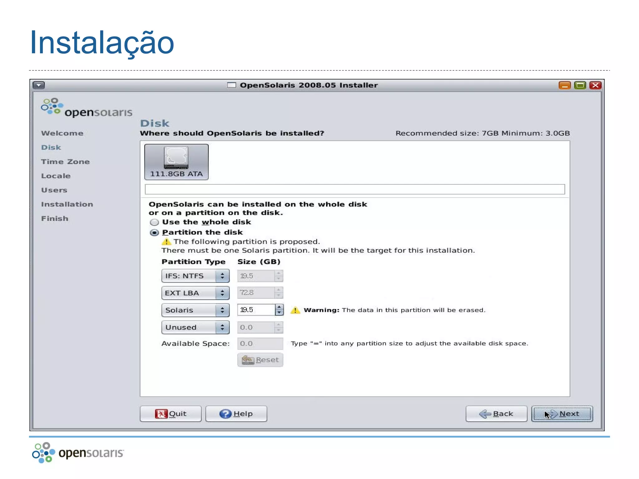 OpenSolaris no Virtual box