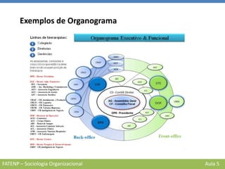 FATENP – Sociologia Organizacional Aula 5
Exemplos de Organograma
 