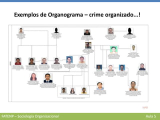 FATENP – Sociologia Organizacional Aula 5
Exemplos de Organograma – crime organizado...!
 