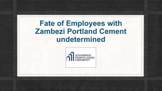 Fate of Employees with
Zambezi Portland Cement
undetermined
 