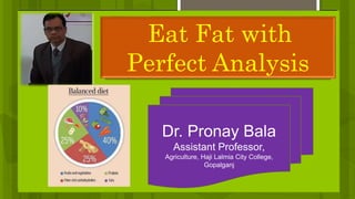 Dr. Pronay Bala
Assistant Professor,
Agriculture, Haji Lalmia City College,
Gopalganj
Eat Fat with
Perfect Analysis
 