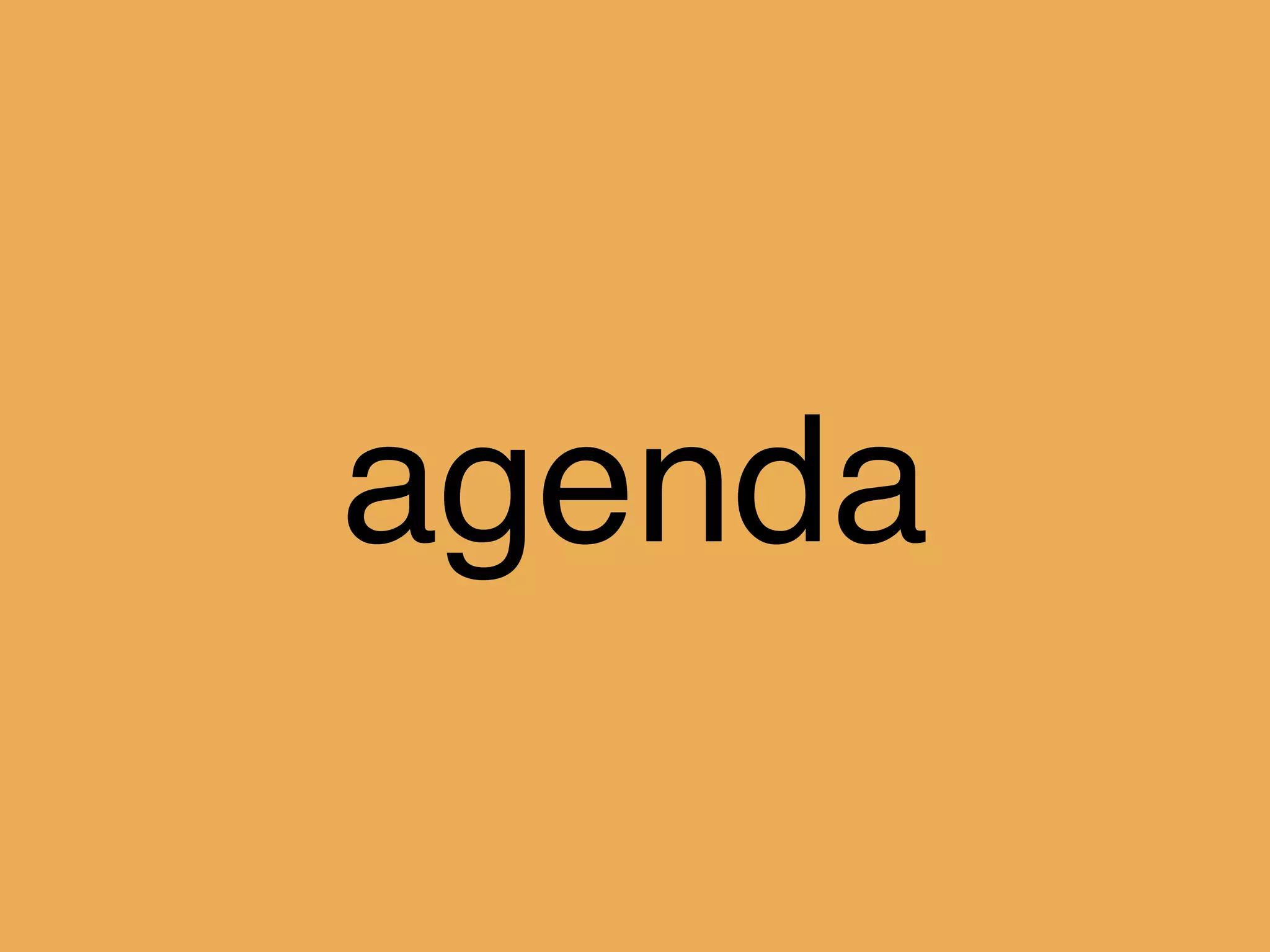 agenda
 