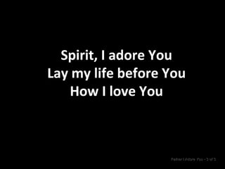 Spirit, I adore You Lay my life before You How I love You Father I Adore You  •  3 of 3  