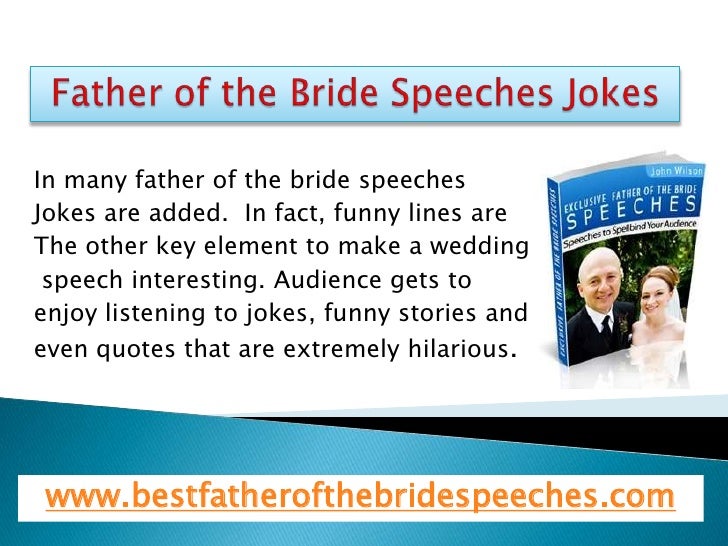 wedding speech one liners father of the bride