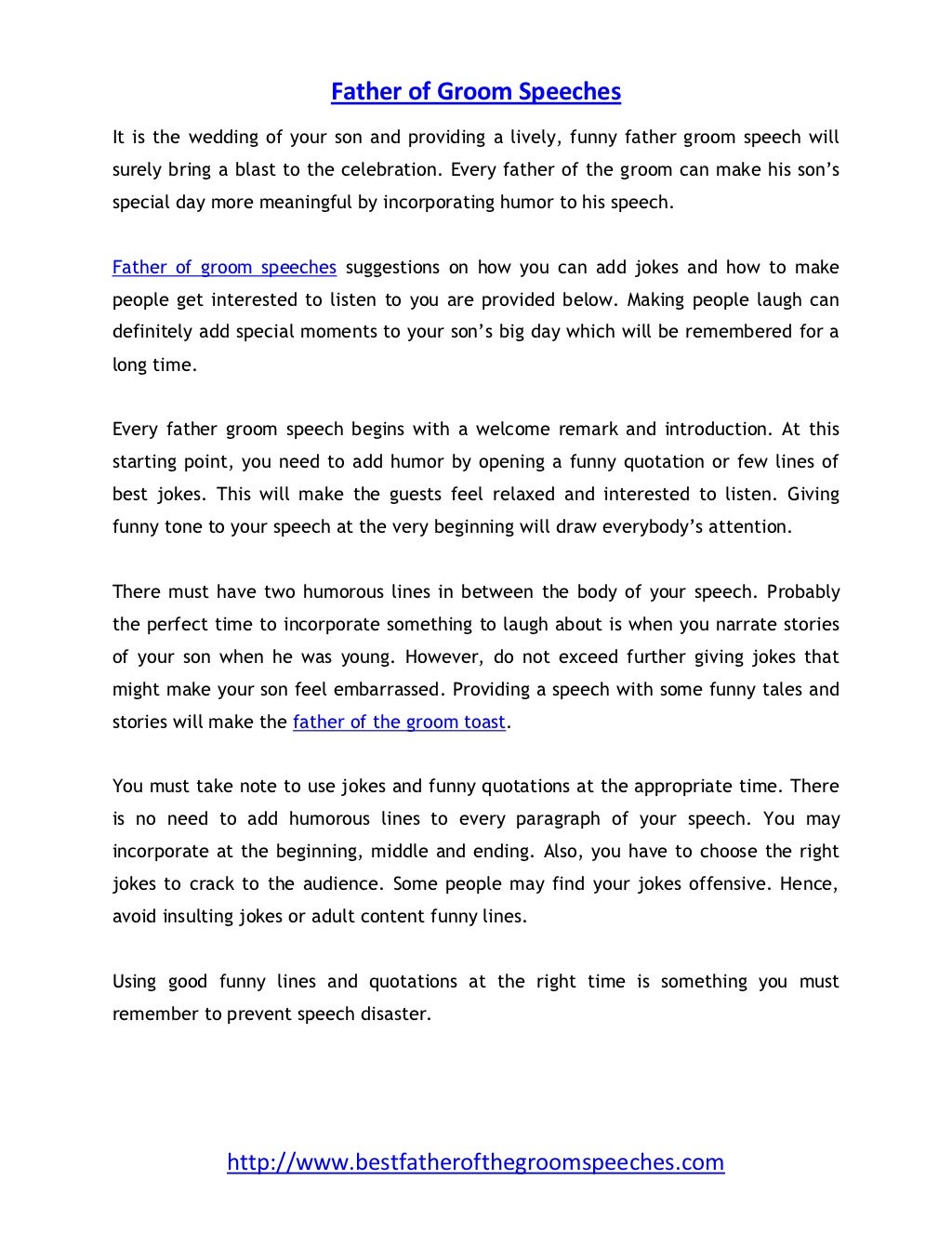 Father of Groom Speech 4 Steps to Create a Wonderful Speech