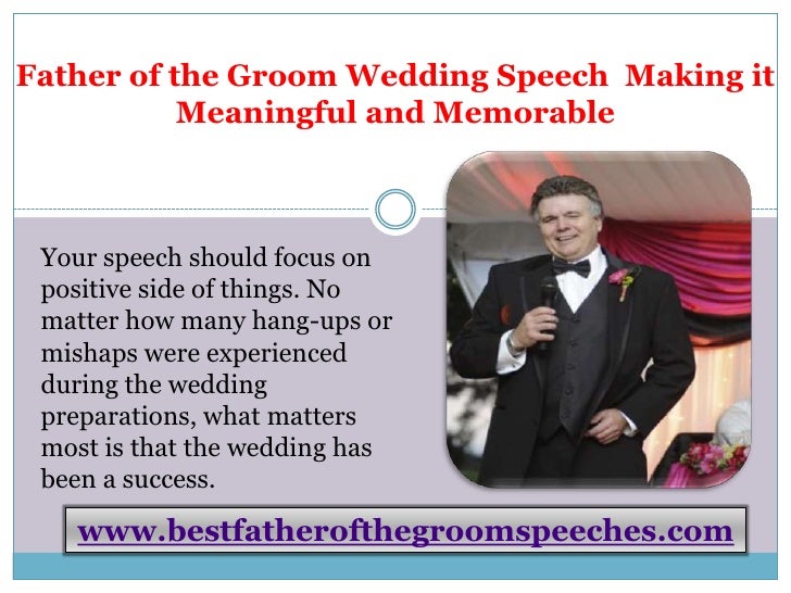 Father of the groom speeches making it meaningful and memorable