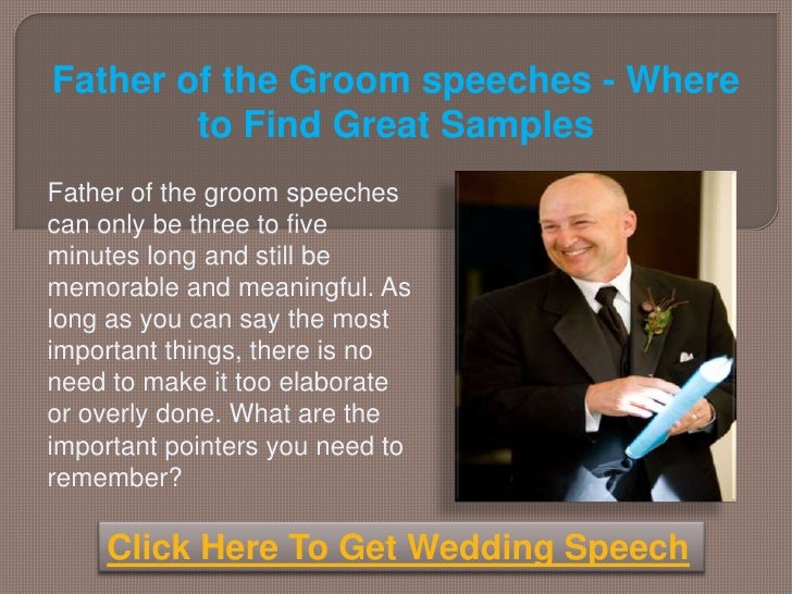 Father of the groom speeches where to find great samples