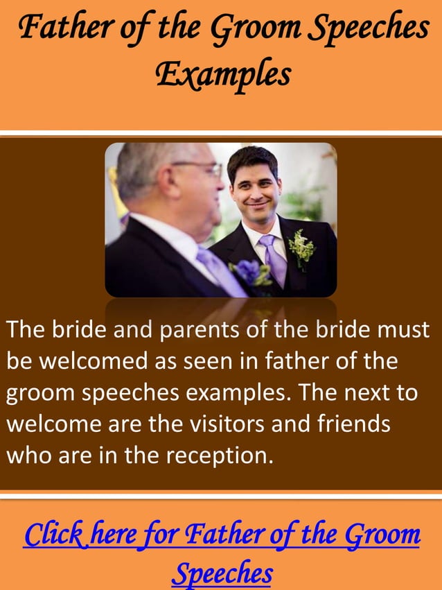 Father of the groom speeches examples