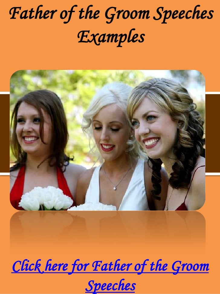 Father of the groom speeches examples