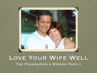 Date
LoveYourWifeWell
The Foundation a Strong Family
 