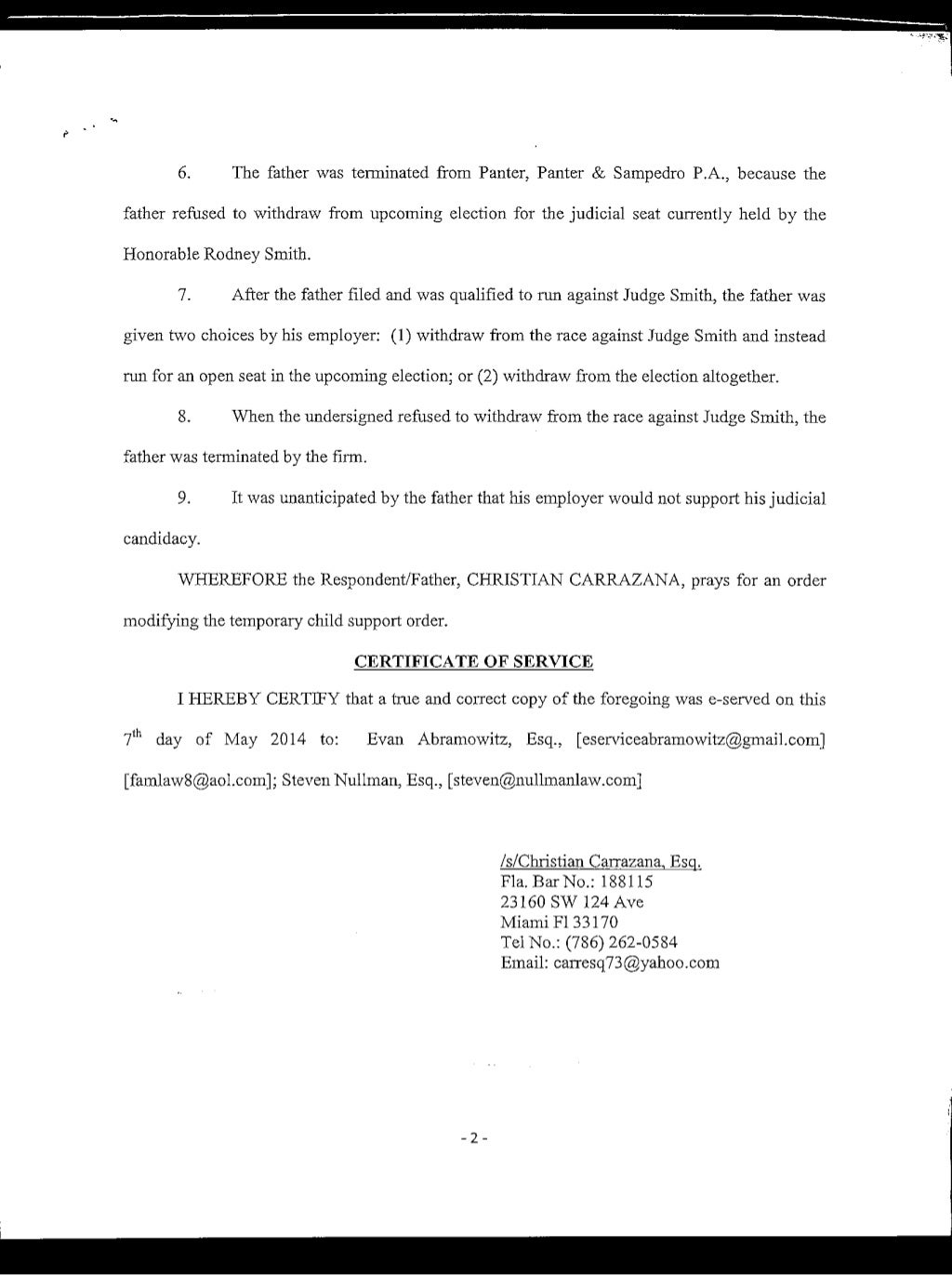 Response To Petition To Modify Child Support Order