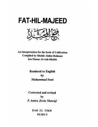 FAT-HIL-MAJEED An interpretation for the book of Unification