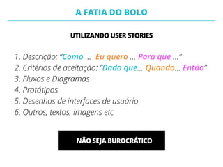 Redução desperdícios
Previsibilidade
OUTRAS VANTAGENS EM FATIAS VERTICAIS
 