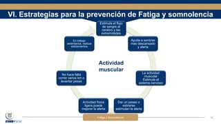 FATIGA Y SOMNOLENCIA en el ambiente de trabajo | PPTX