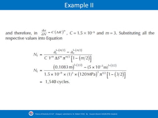 Example II
Theory of Elasticity CE-527 (Fatigue) submitted to Dr. Nildem TAYŞİ By Hussein Ghanim HASAN (PhD. Student)
 