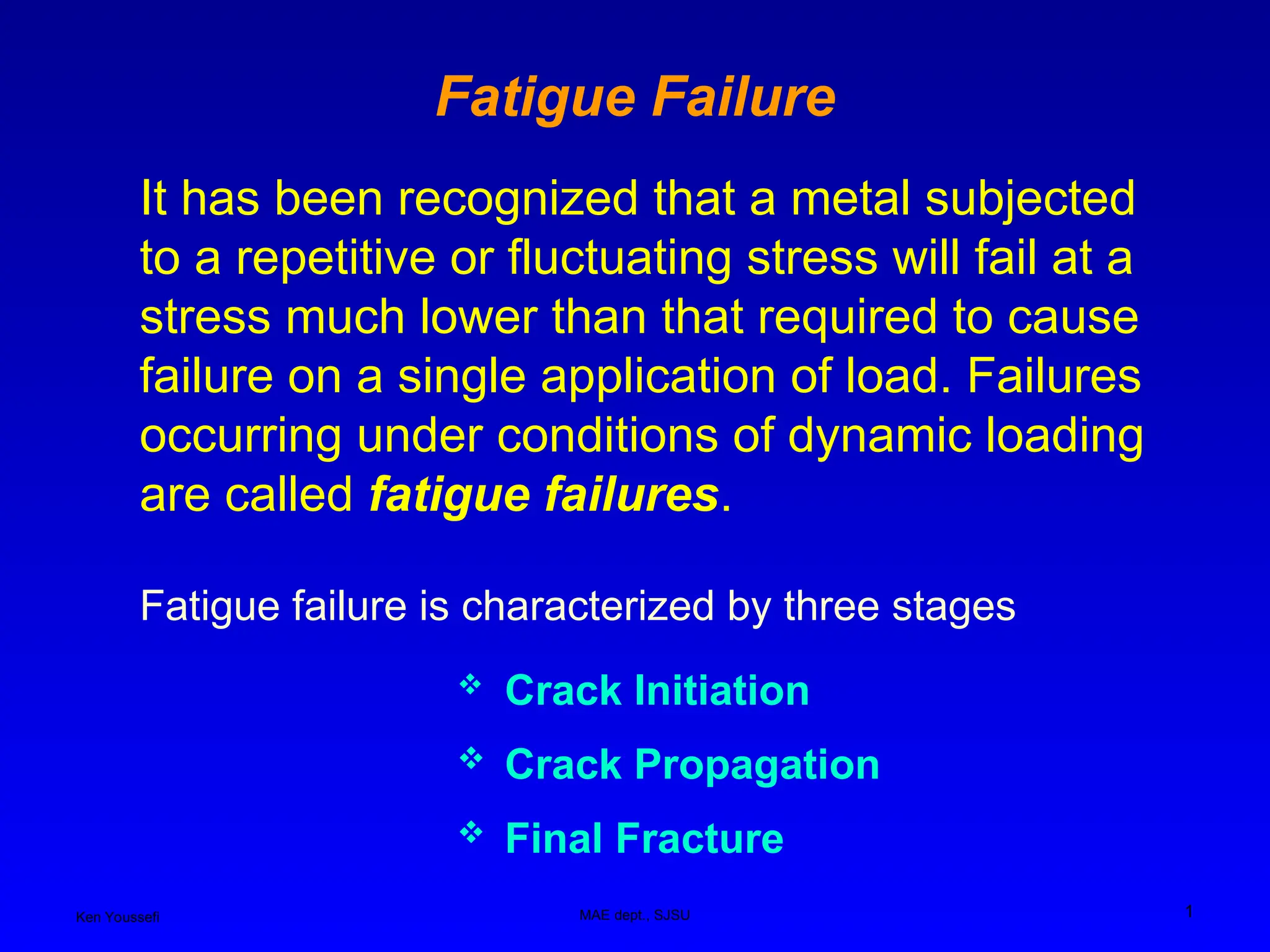 Fatigue failure presentation provides overview on types of fatigue ...