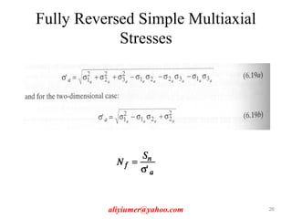 Fully Reversed Simple Multiaxial
Stresses
aliyiumer@yahoo.com 26
 