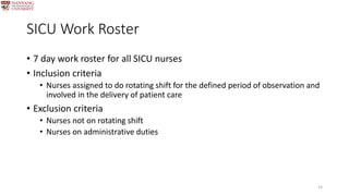 Fatigue risk associated with shift work in ICU nurses | PPTX