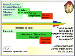 “ Uma gota de prevenção é certamente melhor que um litro de tratamento” Recomendação do Comitê Internacional de Maratonas 