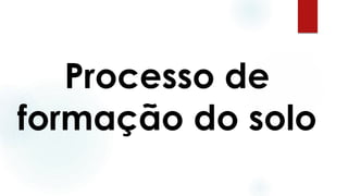 Processo de
formação do solo
 