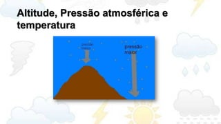 Altitude, Pressão atmosférica e
temperatura
 