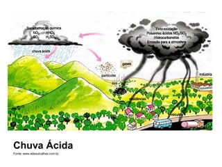 Chuva Ácida 
Fonte: www.adesulcalhas.com.br  