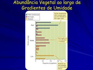 Abundância Vegetal ao largo de
   Gradientes de Umidade
 