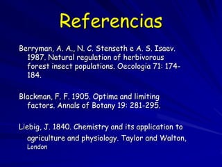 Referencias
Berryman, A. A., N. C. Stenseth e A. S. Isaev.
  1987. Natural regulation of herbivorous
  forest insect popul...
