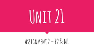 Unit21
Assignment2–P2&M1
 