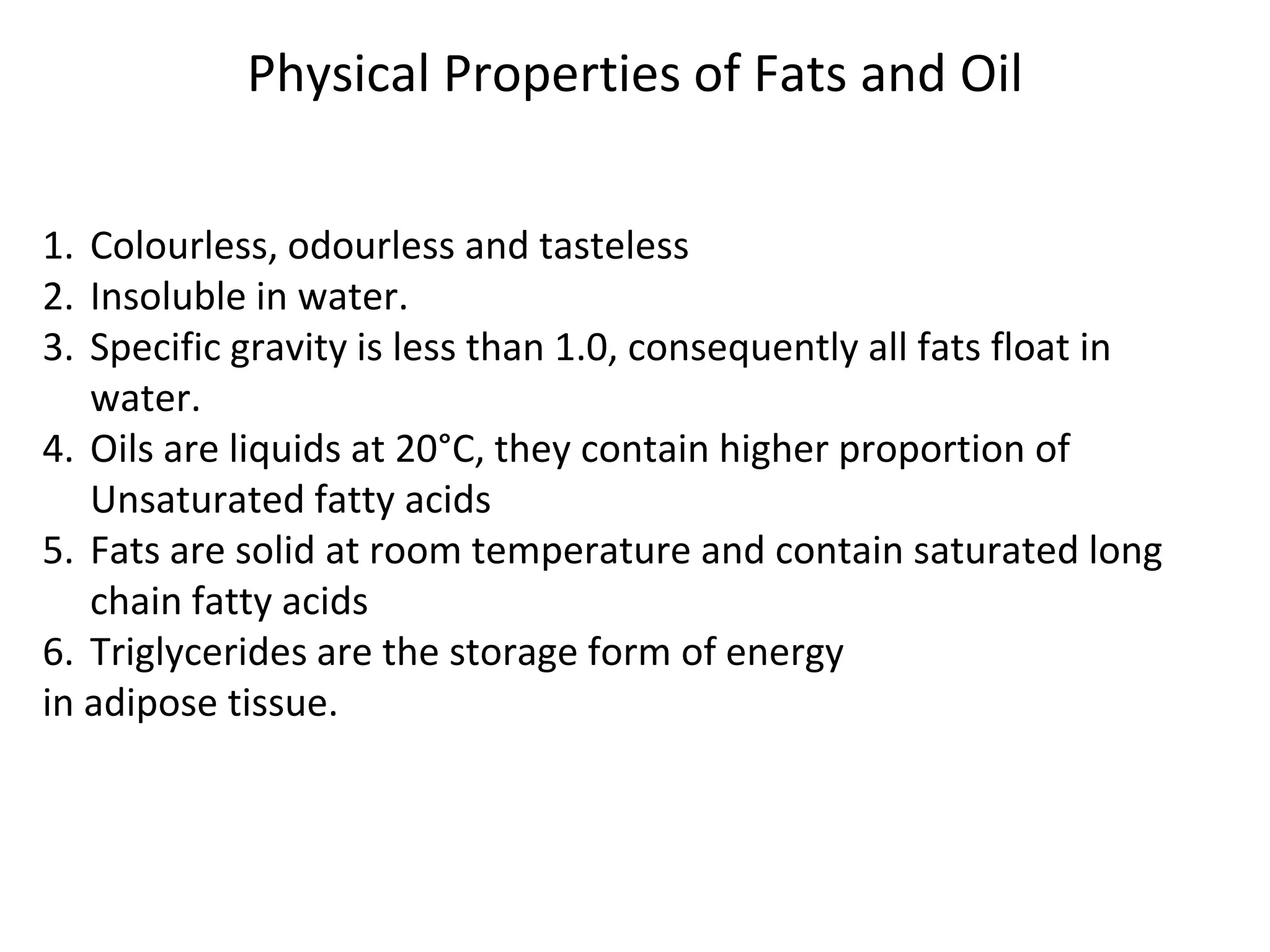 Fats and oil chemistry