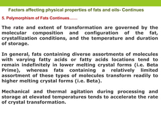 Technology of fats and oil (B.Tech Food Technology) | PPTX