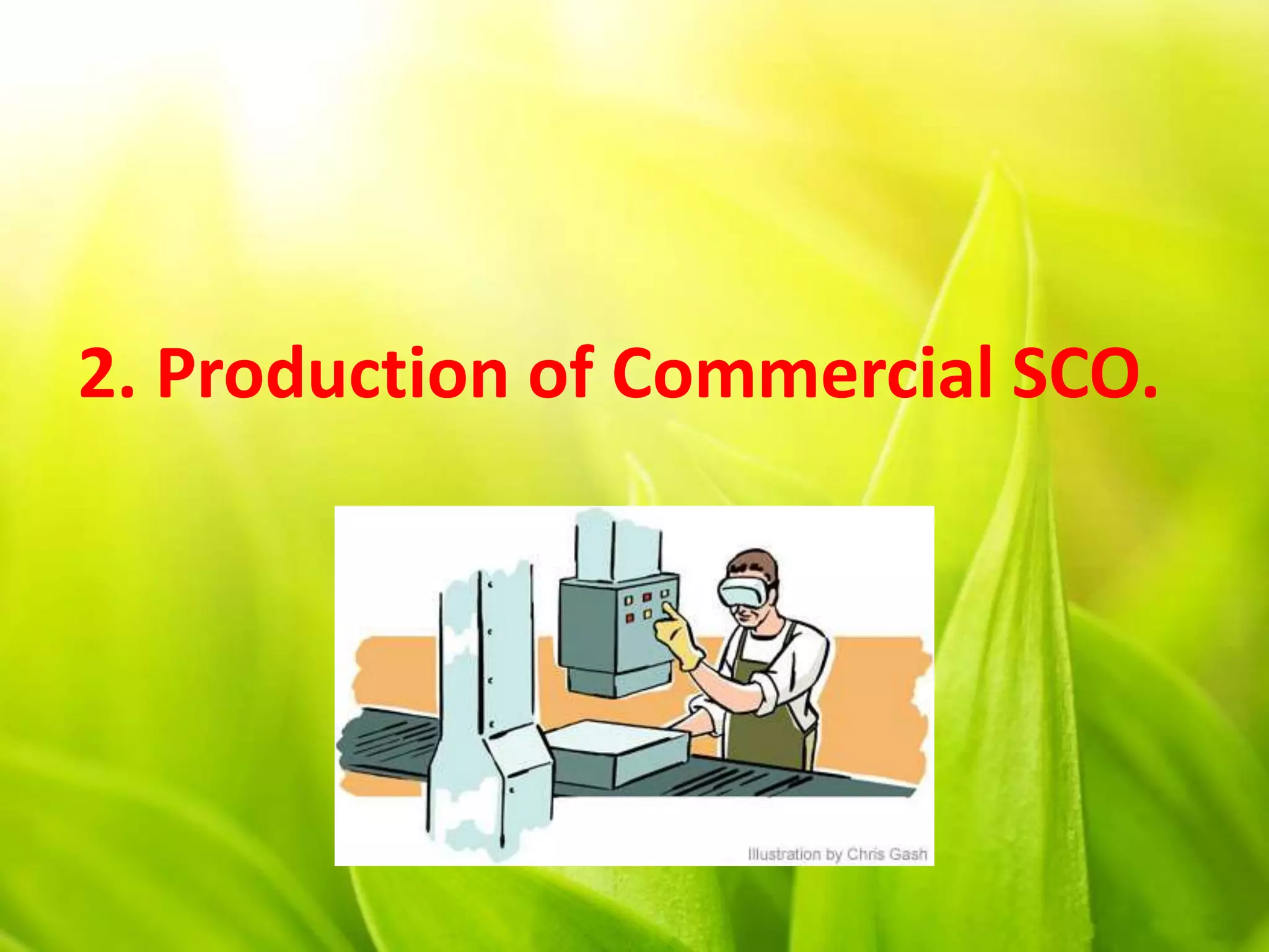 2. Production of Commercial SCO.
 