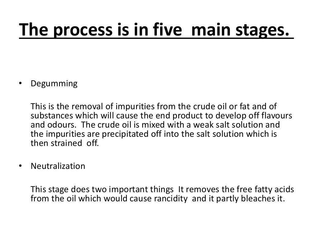 Fats and oils food production