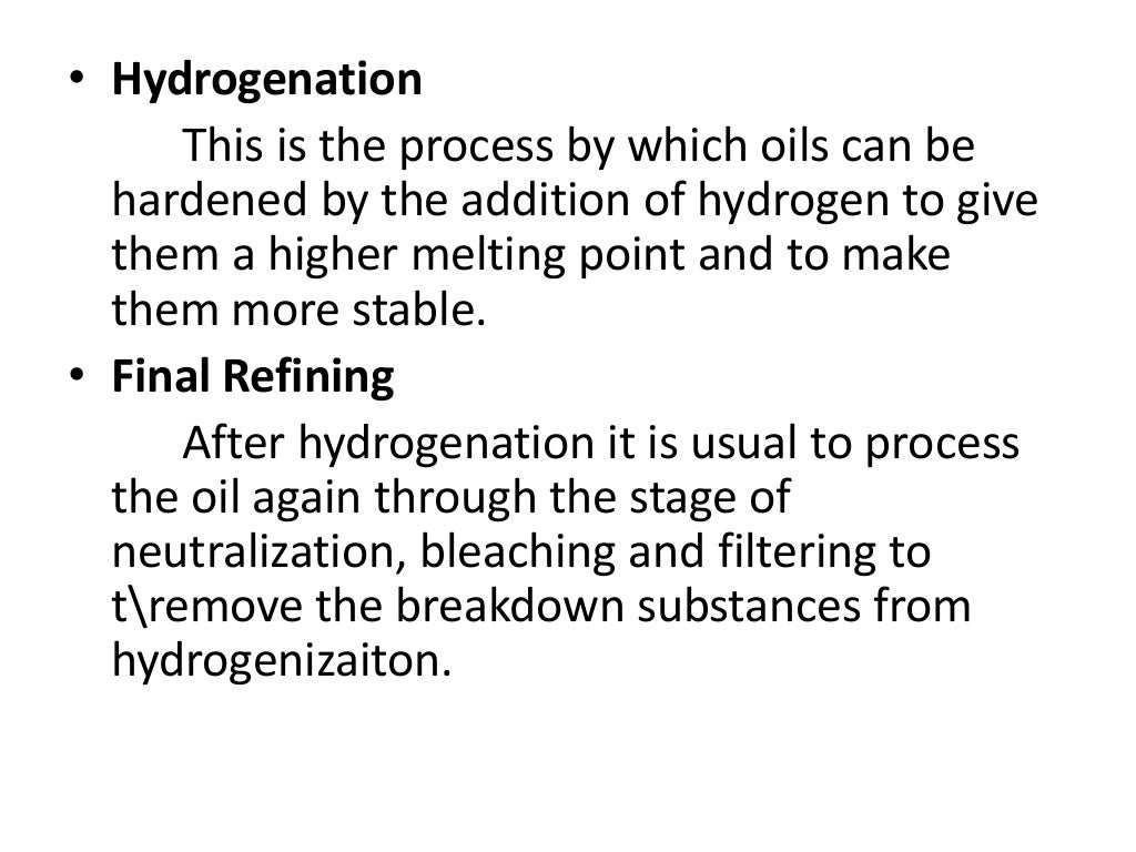 Fats and oils food production