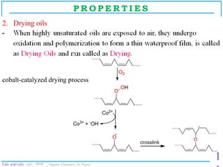 Fats and oils organic chemistry b. pharm. | PPT