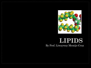 By Prof. Liwayway Memije-Cruz
LIPIDSLIPIDS
 