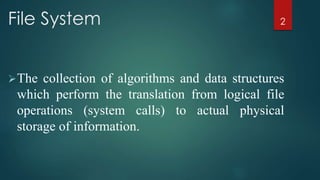 File System and File allocation tables | PPTX | Operating Systems ...