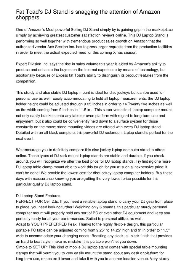 Fat Toad's DJ Stand is snagging the attention of Amazon shoppers.