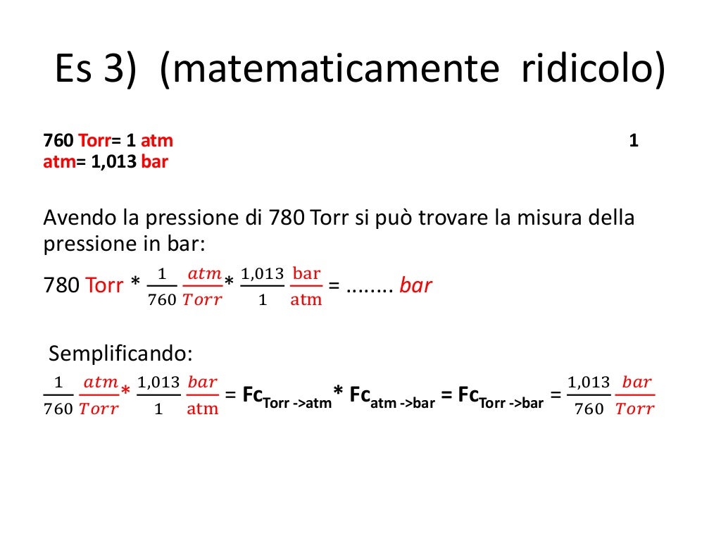 Fattori di conversione