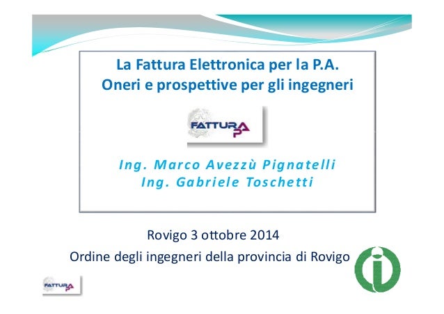Fatturazione Elettronica Pa Fatturapa Ordine Ingegneri