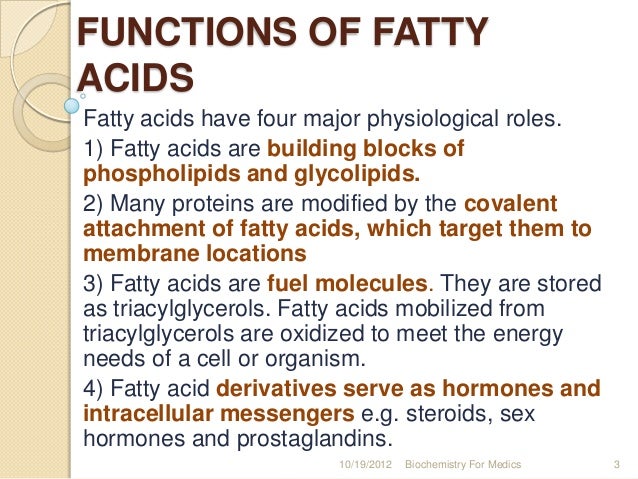 fatty acid oxidation fatty acid function