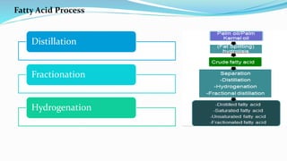 Fatty Acid Process
Distillation
Fractionation
Hydrogenation
 