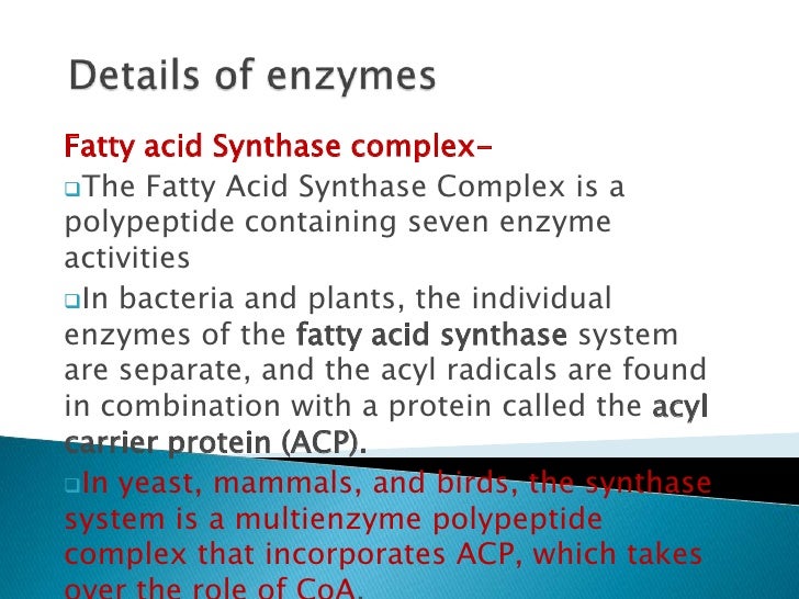 Fatty acid synthesis
