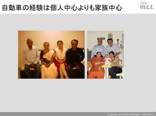 自動車の経験は個人中心よりも家族中心




                                                                   27
               © marketing communication technologies | Daishinsha.Inc
 