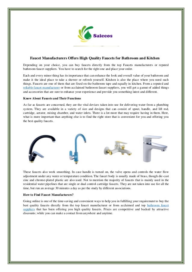 Faucet Manufacturers Offers High Quality Faucets For Bathroom And Kit