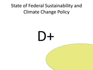 State of Federal Sustainability and Climate Change PolicyD+