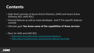 Introduction to Azure AD and Azure AD B2C | PPTX