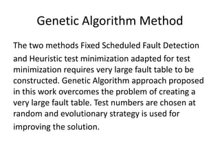 Fault detection and test minimization methods | PPT