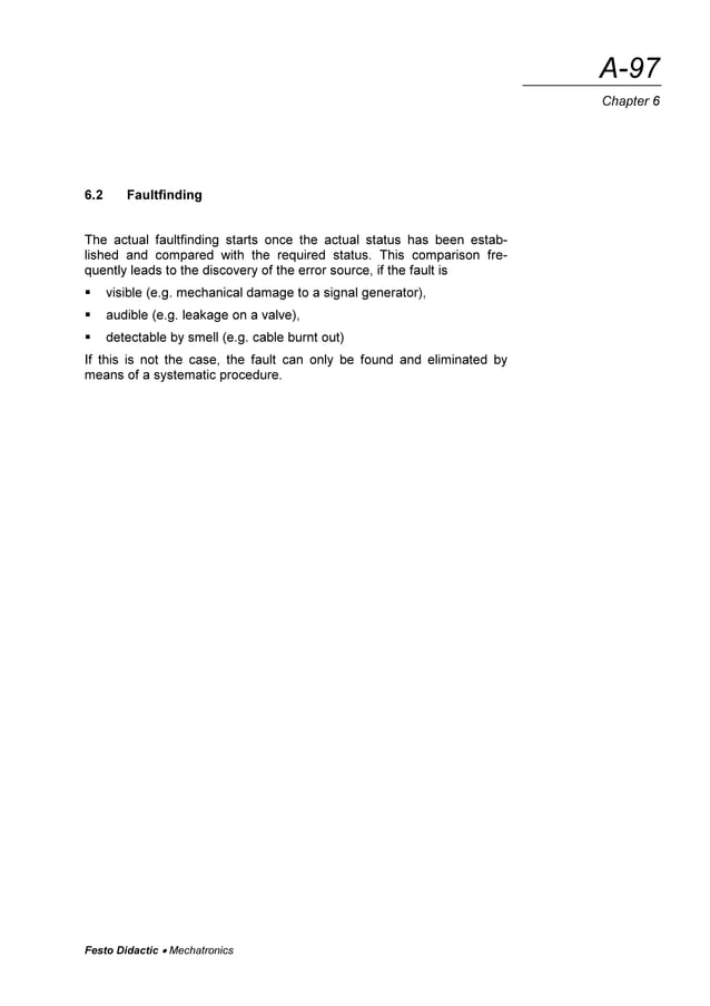Fault finding in mechatronics PDF